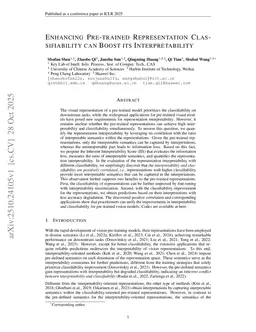 Enhancing Pre-trained Representation Classifiability can Boost its Interpretability