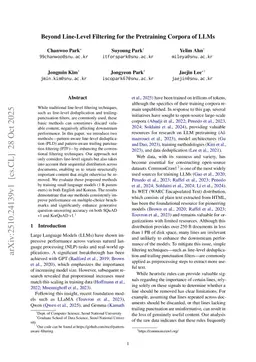 Beyond Line-Level Filtering for the Pretraining Corpora of LLMs