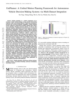 UniPlanner: A Unified Motion Planning Framework for Autonomous Vehicle Decision-Making Systems via Multi-Dataset Integration