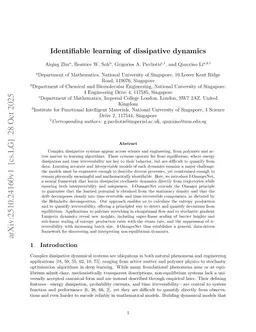 Identifiable learning of dissipative dynamics