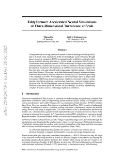 EddyFormer: Accelerated Neural Simulations of Three-Dimensional Turbulence at Scale