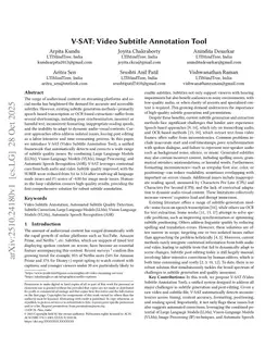 V-SAT: Video Subtitle Annotation Tool