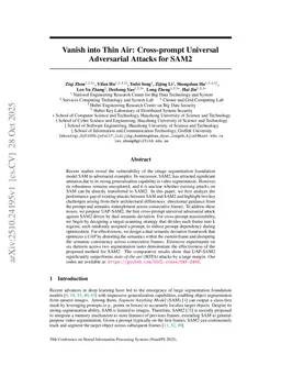 Vanish into Thin Air: Cross-prompt Universal Adversarial Attacks for SAM2