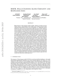 HACK: Hallucinations Along Certainty and Knowledge Axes