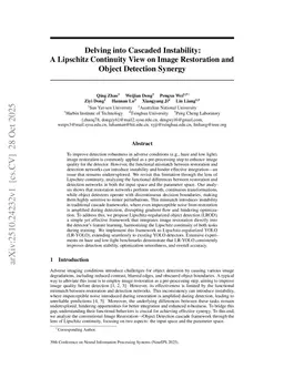 Delving into Cascaded Instability: A Lipschitz Continuity View on Image Restoration and Object Detection Synergy