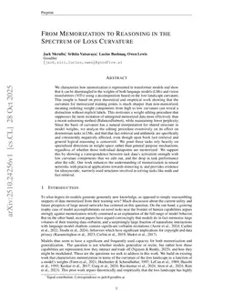 From Memorization to Reasoning in the Spectrum of Loss Curvature