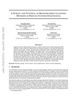 Survey and Tutorial of Reinforcement Learning Methods in Process Systems Engineering