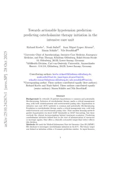 Towards actionable hypotension prediction- predicting catecholamine therapy initiation in the intensive care unit