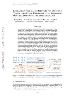 Lookahead Tree-Based Rollouts for Enhanced Trajectory-Level Exploration in Reinforcement Learning with Verifiable Rewards