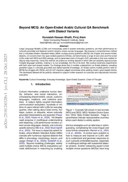 Beyond MCQ: An Open-Ended Arabic Cultural QA Benchmark with Dialect Variants