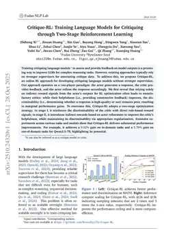 Critique-RL: Training Language Models for Critiquing through Two-Stage Reinforcement Learning