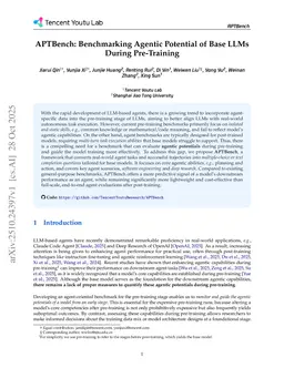 APTBench: Benchmarking Agentic Potential of Base LLMs During Pre-Training