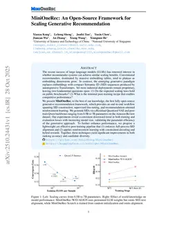 MiniOneRec: An Open-Source Framework for Scaling Generative Recommendation