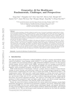 Generative AI for Healthcare: Fundamentals, Challenges, and Perspectives