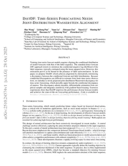 DistDF: Time-Series Forecasting Needs Joint-Distribution Wasserstein Alignment