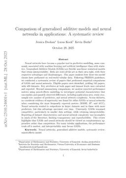 Comparison of generalised additive models and neural networks in applications: A systematic review