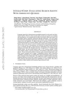 InteractComp: Evaluating Search Agents With Ambiguous Queries