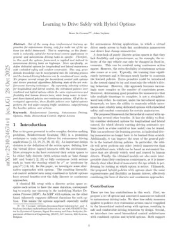 Learning to Drive Safely with Hybrid Options