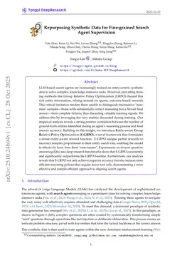 Repurposing Synthetic Data for Fine-grained Search Agent Supervision