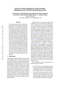 MetricX-25 and GemSpanEval: Google Translate Submissions to the WMT25 Evaluation Shared Task