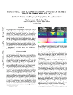 DrivingScene: A Multi-Task Online Feed-Forward 3D Gaussian Splatting Method for Dynamic Driving Scenes