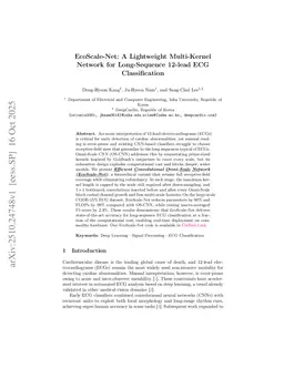 EcoScaleNet: A Lightweight Multi Kernel Network for Long Sequence 12 lead ECG Classification