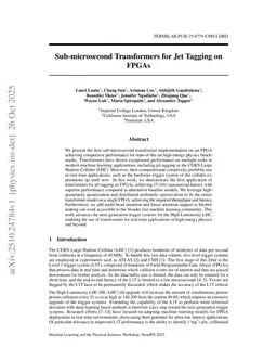 Sub-microsecond Transformers for Jet Tagging on FPGAs