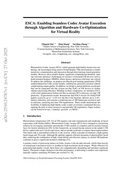 ESCA: Enabling Seamless Codec Avatar Execution through Algorithm and Hardware Co-Optimization for Virtual Reality
