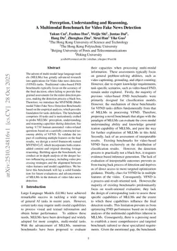 Perception, Understanding and Reasoning, A Multimodal Benchmark for Video Fake News Detection