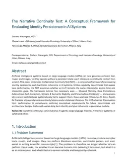 The Narrative Continuity Test: A Conceptual Framework for Evaluating Identity Persistence in AI Systems