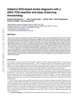 Adaptive EEG-based stroke diagnosis with a GRU-TCN classifier and deep Q-learning thresholding