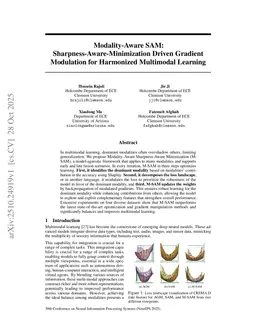Modality-Aware SAM: Sharpness-Aware-Minimization Driven Gradient Modulation for Harmonized Multimodal Learning