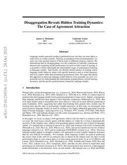 Disaggregation Reveals Hidden Training Dynamics: The Case of Agreement Attraction