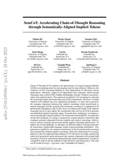 SemCoT: Accelerating Chain-of-Thought Reasoning through Semantically-Aligned Implicit Tokens