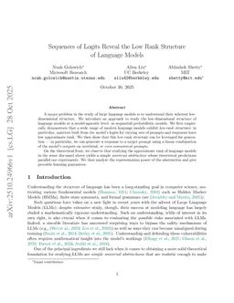 Sequences of Logits Reveal the Low Rank Structure of Language Models