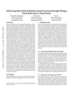 Enhancing Hierarchical Reinforcement Learning through Change Point Detection in Time Series