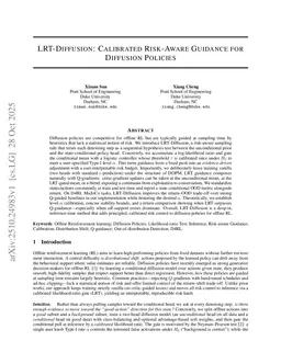 LRT-Diffusion: Calibrated Risk-Aware Guidance for Diffusion Policies