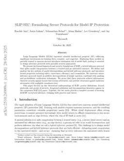 SLIP-SEC: Formalizing Secure Protocols for Model IP Protection
