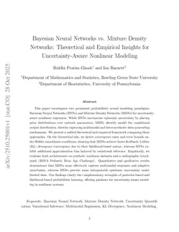 Bayesian Neural Networks vs. Mixture Density Networks: Theoretical and Empirical Insights for Uncertainty-Aware Nonlinear Modeling
