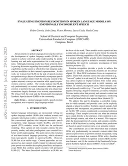 Evaluating Emotion Recognition in Spoken Language Models on Emotionally Incongruent Speech
