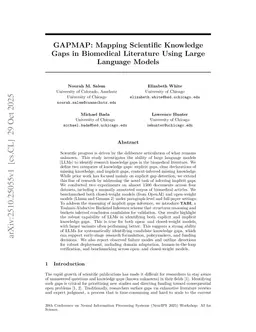 GAPMAP: Mapping Scientific Knowledge Gaps in Biomedical Literature Using Large Language Models