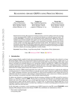 Reasoning-Aware GRPO using Process Mining