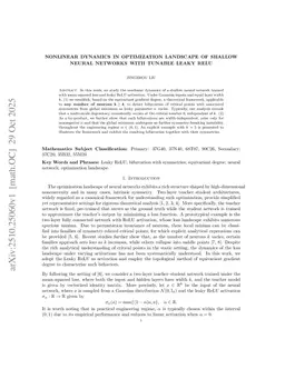 Nonlinear Dynamics In Optimization Landscape of Shallow Neural Networks with Tunable Leaky ReLU