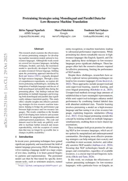 Pretraining Strategies using Monolingual and Parallel Data for Low-Resource Machine Translation