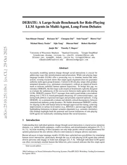 DEBATE: A Large-Scale Benchmark for Role-Playing LLM Agents in Multi-Agent, Long-Form Debates