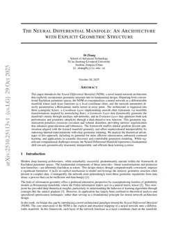 The Neural Differential Manifold: An Architecture with Explicit Geometric Structure