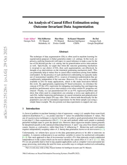 An Analysis of Causal Effect Estimation using Outcome Invariant Data Augmentation