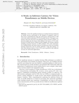 A Study on Inference Latency for Vision Transformers on Mobile Devices