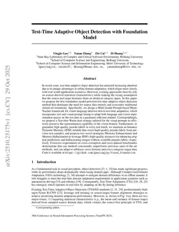 Test-Time Adaptive Object Detection with Foundation Model