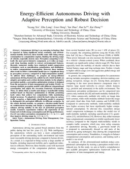 Energy-Efficient Autonomous Driving with Adaptive Perception and Robust Decision